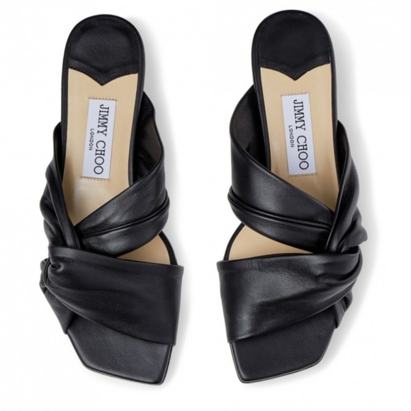Jimmy Choo black leather Narisa flat sandals - Picture 2 of 8